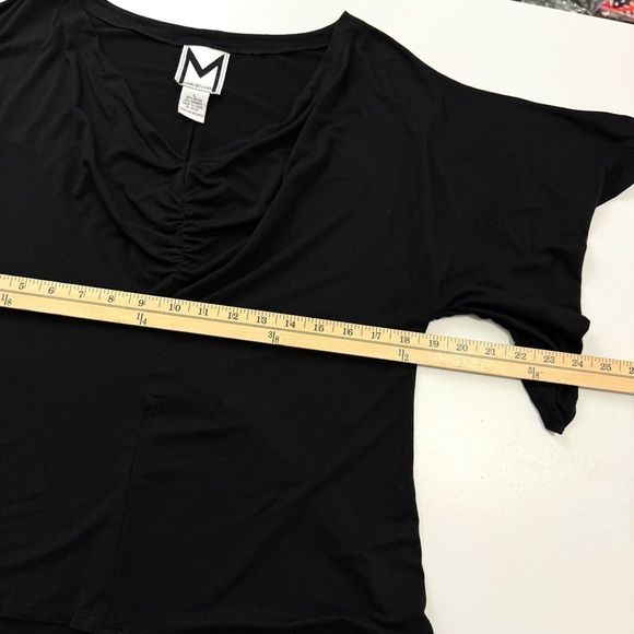 Marc Bouwer Women’s L Drapey V-Neckline Black Blouse Knit Top Whimsigoth Whitchy - Picture 6 of 8